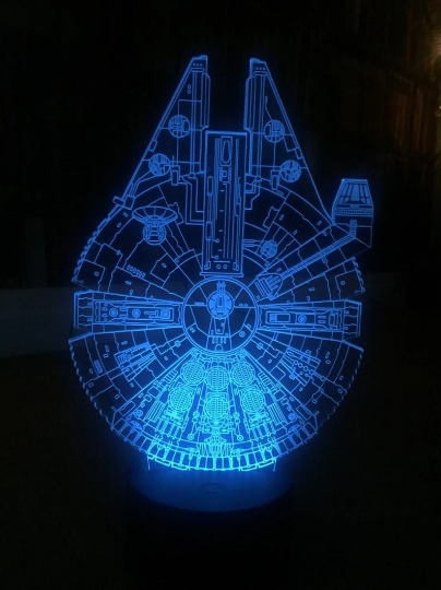 Millennium Falcon 3D Illusion Lamp File CDR | Instant Download