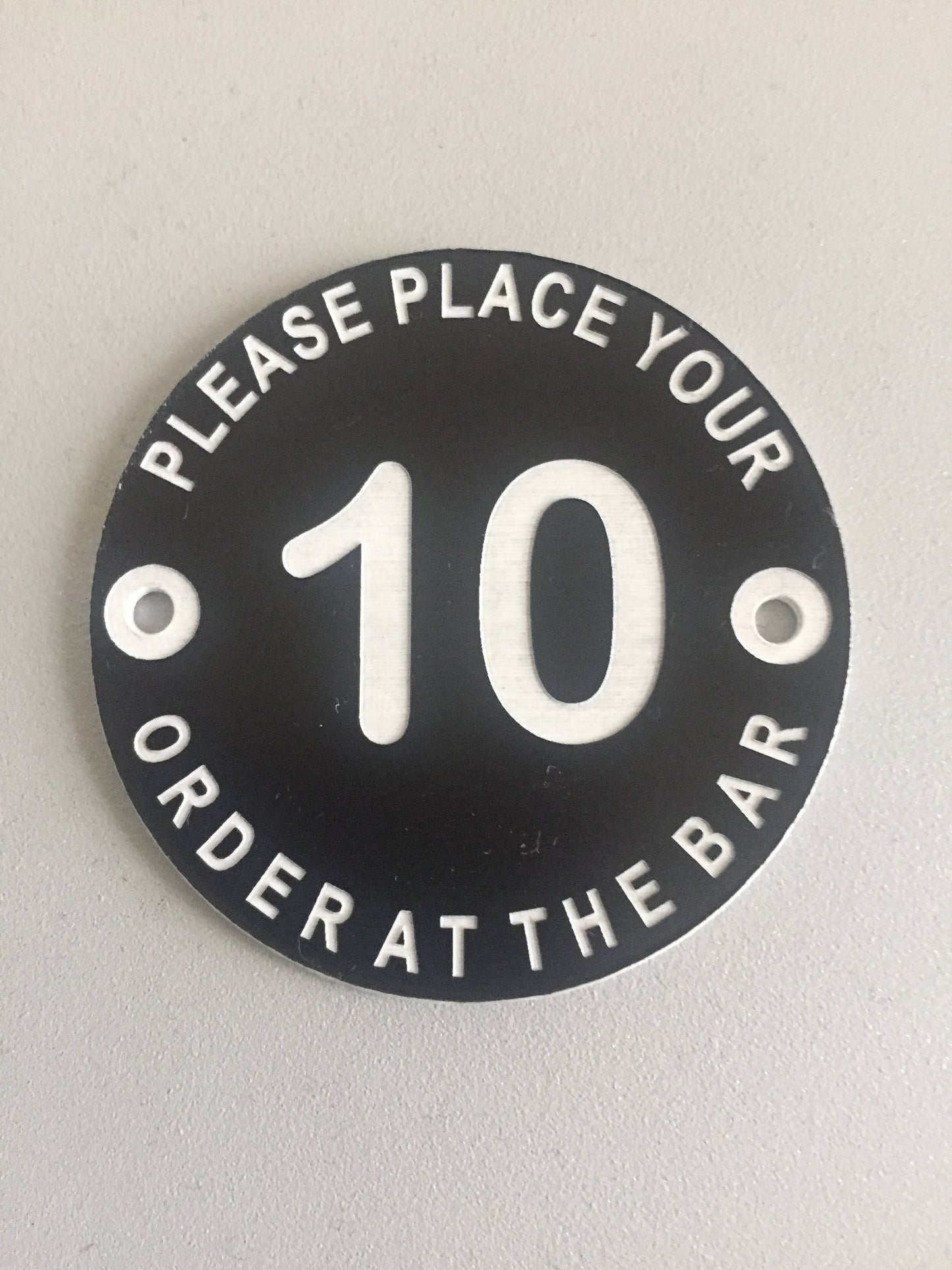 10 X Engraved, Please Place your order 60 mm,Table Numbers, Hotels, Restaurants, Pubs, Clubs