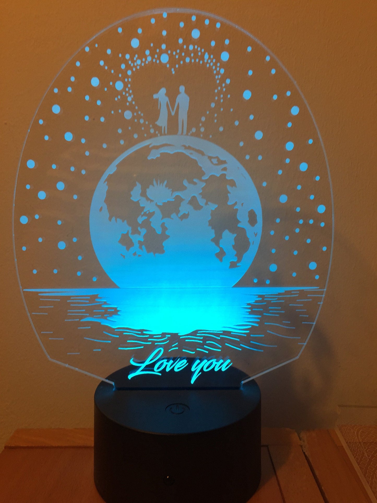 Love you Personalized 3D Illusion Smart APP Control 3D Illusion Night Light Bluetooth,Music,7&16M Color Mobile App
