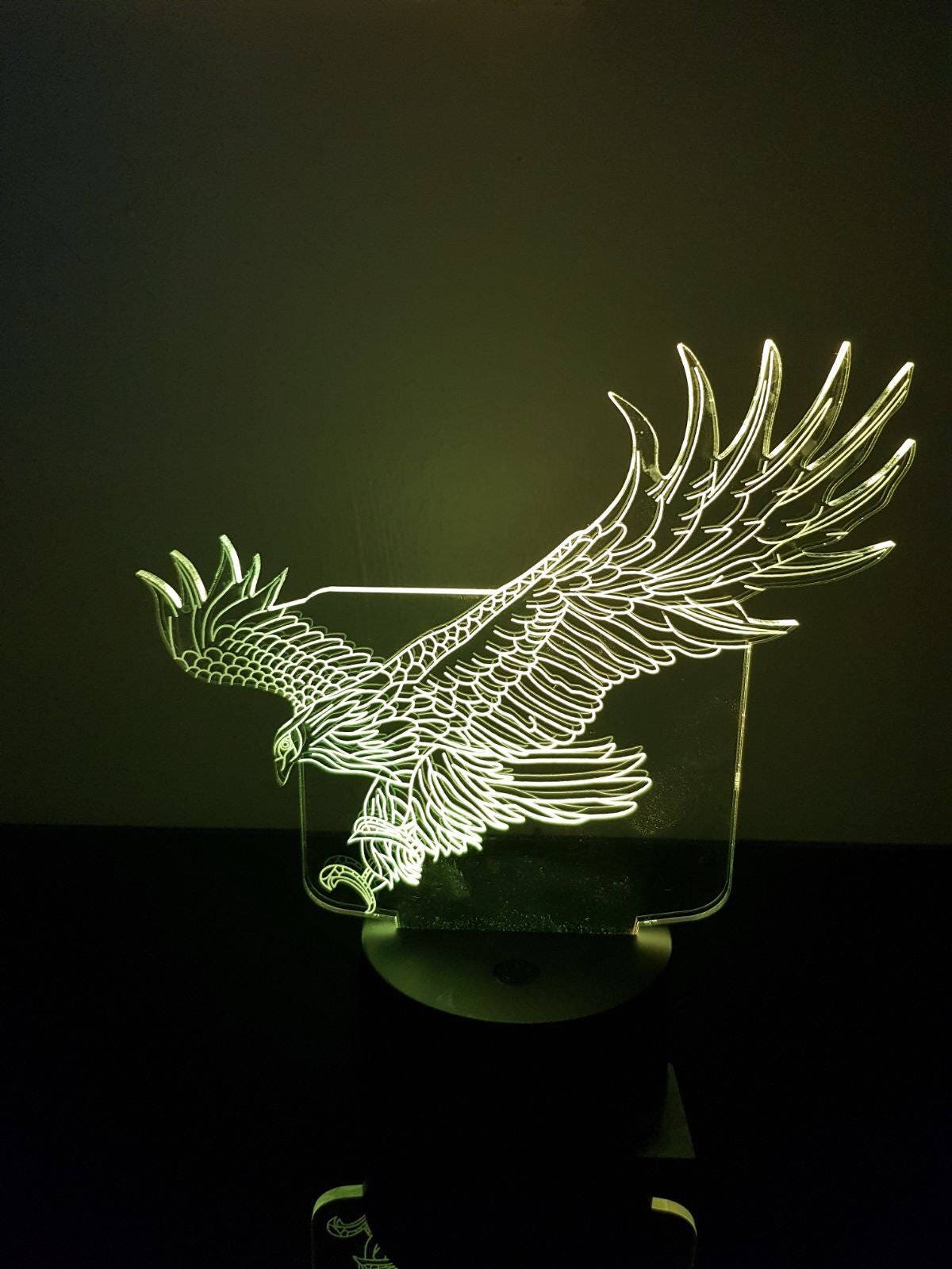 Eagle,Smart APP Control 3D Illusion Night Light Bluetooth,Music,7&16M Color Mobile App,Can be personalised ,Made in UK