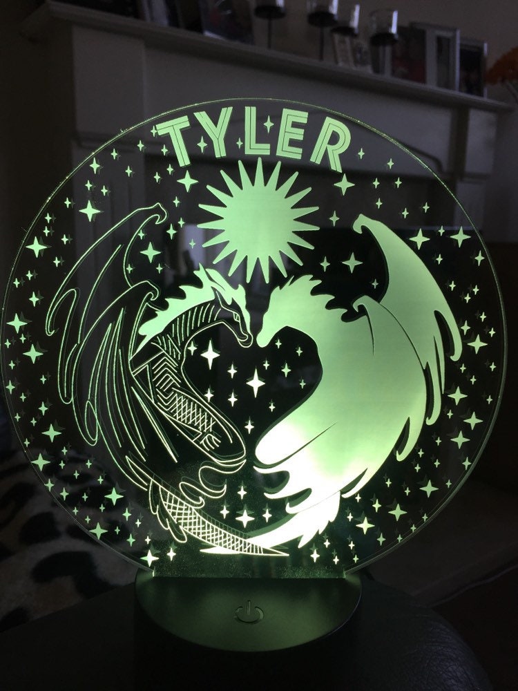 Dragons Personalized 3D Illusion Smart APP Control 3D Illusion Night Light Bluetooth,Music,7&16M Color Mobile App,made in UK