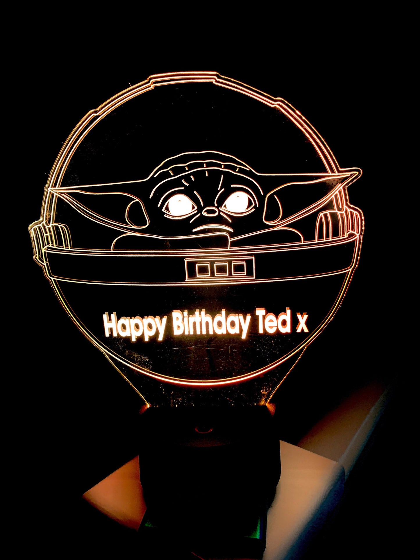 Baby Yoda 3D Illusion Smart APP Control 3D Illusion Night Light Bluetooth,Music,7&16M Color Mobile App,Made in UK