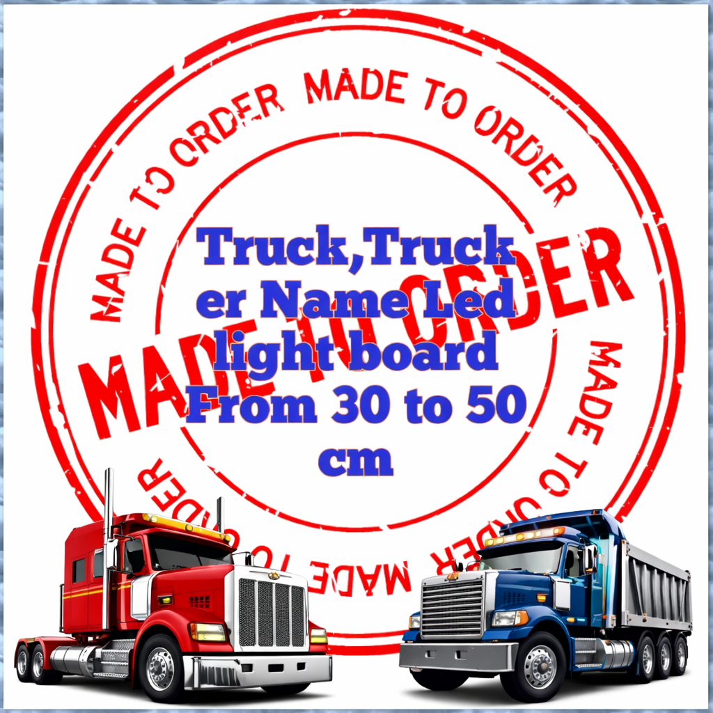 Custom Truck Interior LED Name Plate – Engraved RGB USB Light with App & Remote Control – 12V/24V