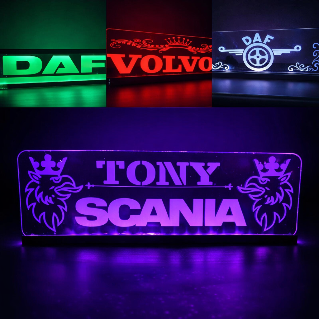 RGB Truck Cabin LED Light 12V/24V – Custom Engraved Bluetooth App Control Board