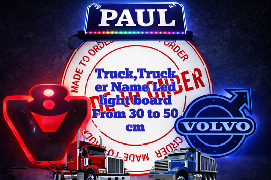 Made to Order Truck Interior Engraved USB LED Name Light – RGB App & Remote Control (12V/24V)