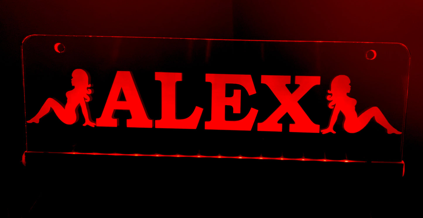 Personalised Truck Interior Engraved USB LED Light 300x100mm – RGB Cabin Light with Remote Control 12V/24V