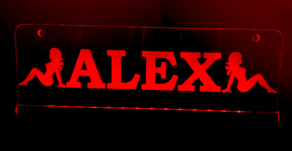 Personalised Truck Interior Engraved USB LED Light 300x100mm – RGB Cabin Light with Remote Control 12V/24V