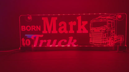 Personalised Truck Interior Engraved USB LED Light 300x100mm – RGB Cabin Light with Remote Control 12V/24V