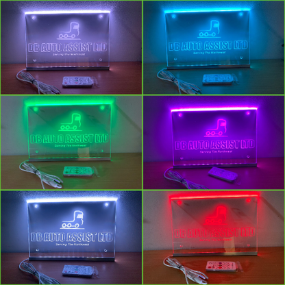 Personalised Truck Interior Engraved USB LED Light 300x100mm – RGB Cabin Light with Remote Control 12V/24V