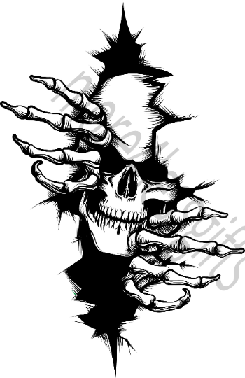 Skull in the Wall  Instant Dwnload file SVG,PNG,PDF,DXF,JPG,CDR For 3d Illusion lamp