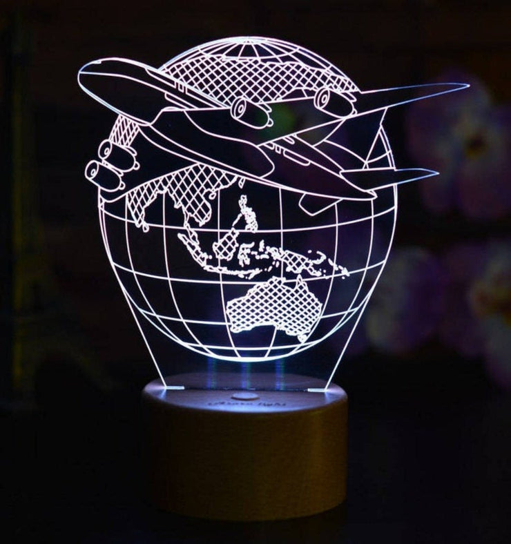 Fly the World Earth Globe,Personalized 3D Illusion Smart APP Control 3D Illusion Night Light Bluetooth,Music,7&16M Color Mobile Ap