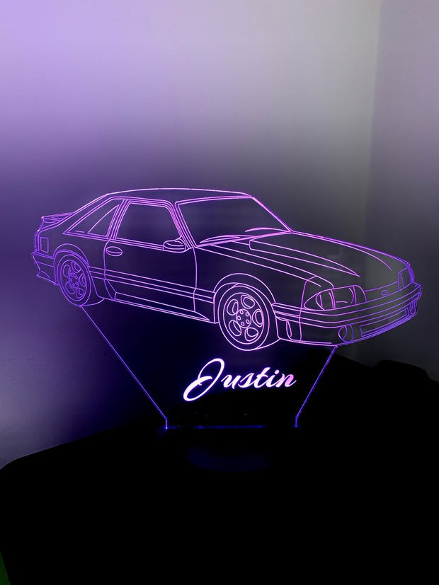 Mustang GT Personalized 3D Illusion Smart APP Control 3D Illusion Night Light Bluetooth,Music