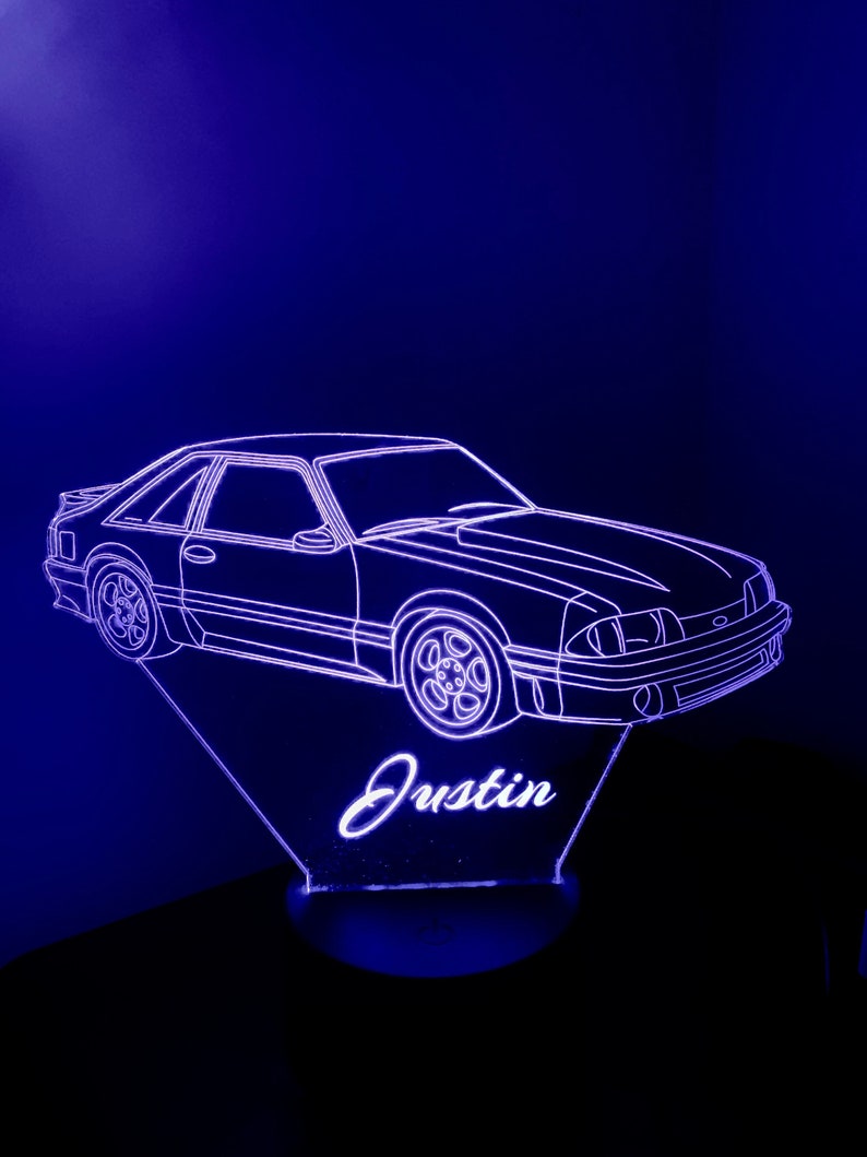 Mustang GT Personalized 3D Illusion Smart APP Control 3D Illusion Night Light Bluetooth,Music