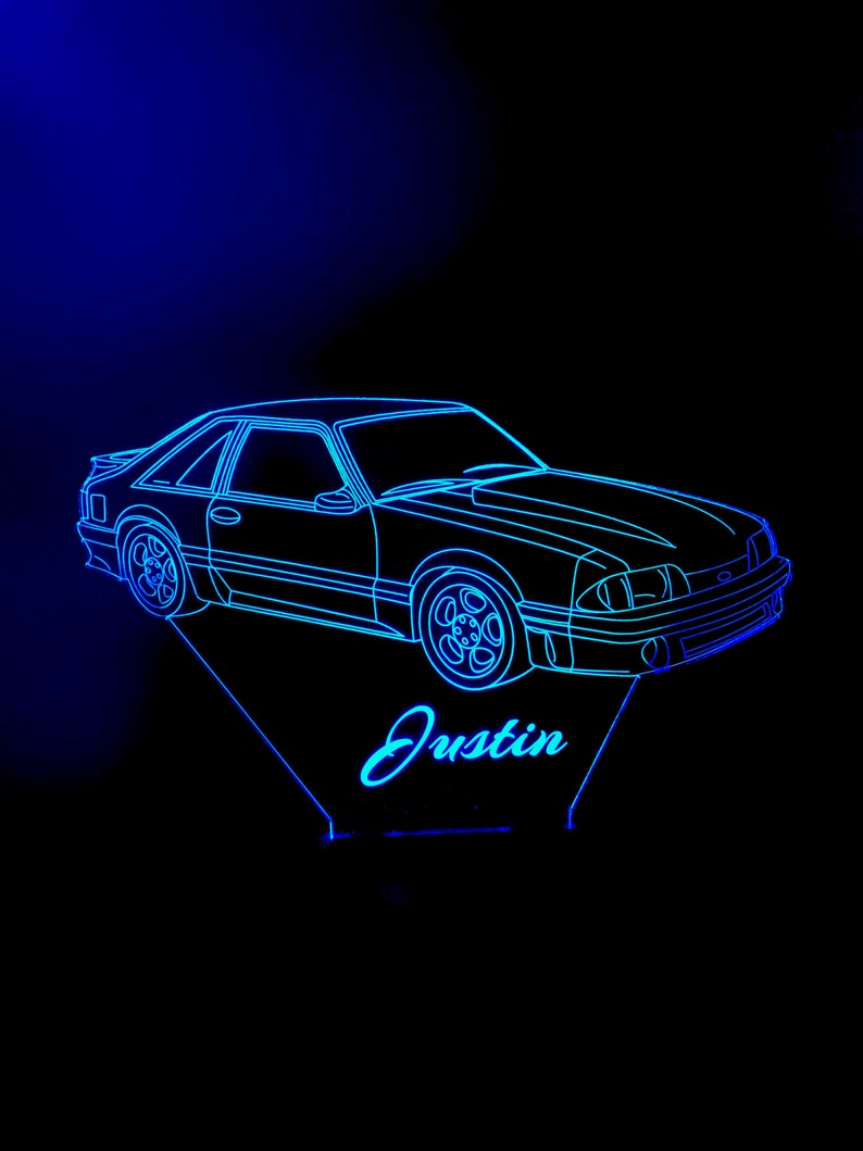 Mustang GT Personalized 3D Illusion Smart APP Control 3D Illusion Night Light Bluetooth,Music