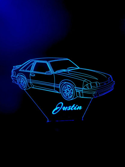 Mustang GT Personalized 3D Illusion Smart APP Control 3D Illusion Night Light Bluetooth,Music