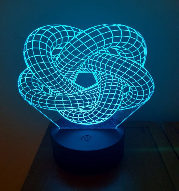 Torus knot5, Intelligente APP-Steuerung, 3D-Illusions-Nachtlicht, Bluetooth, Musik, 7- und 16-Meter-Farb-App, kann personalisiert werden