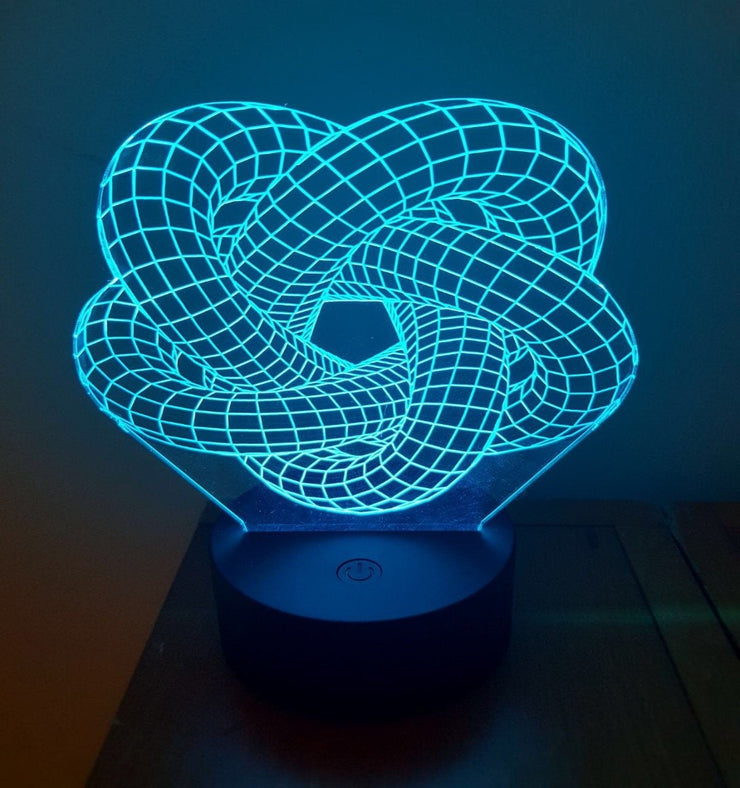 Torus knot5,Smart APP Control 3D Illusion Night Light Bluetooth,Music,7&16M Color Mobile App,Can be personalised