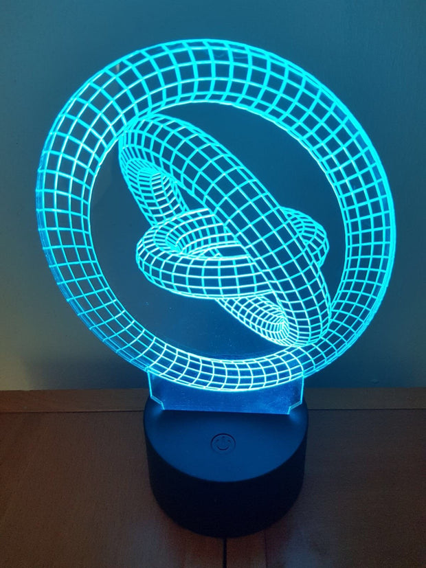 3 Kreise LED-Lampe, personalisierte 3D-Illusion, 15 Farben wechselnde LED-Lampe mit Fernbedienung, handgefertigte Produkte, geätzt in Großbritannien,