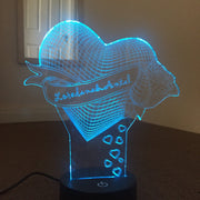 Heart with flower 3D Illusion ,Smart APP Control 3D Illusion Night Light Bluetooth,Music,7&16M Color Mobile App,Can be personalised