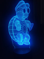 Turtle,Personalized 3D Illusion Smart APP Control 3D Illusion Night Light Bluetooth,Music,7&16M Color Mobile App Handmade in UK