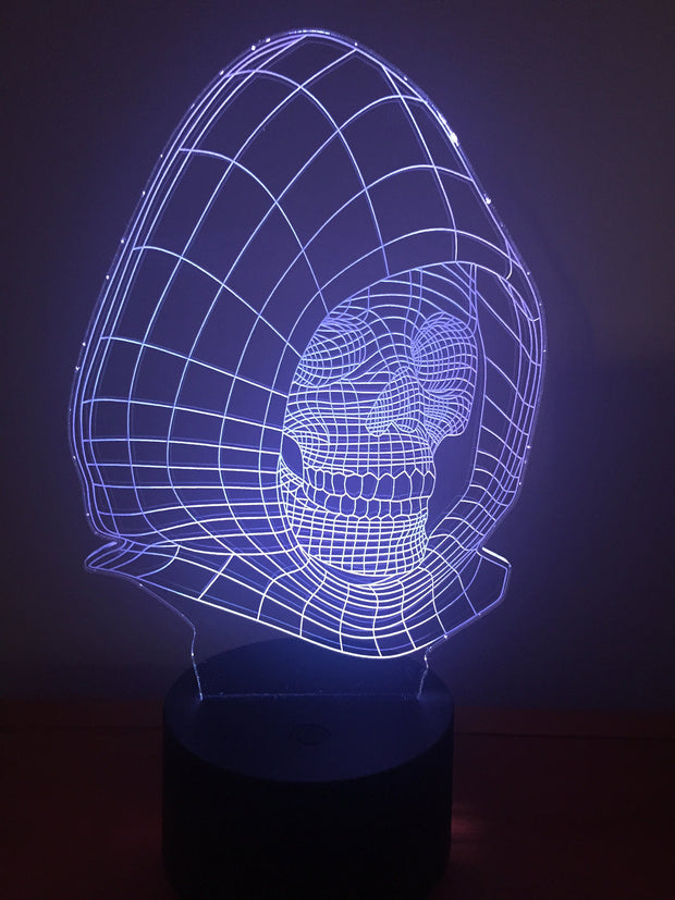 Skull with hoodies,Smart APP Control 3D Optical Illusion Night Light Bluetooth,Music,7&16M Color Mobile App,Can be personalised