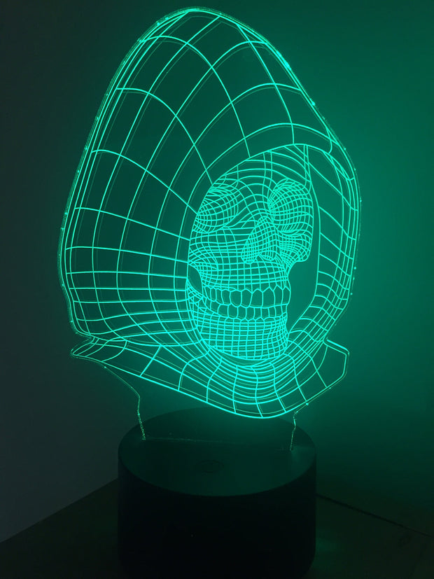 Skull with hoodies,Smart APP Control 3D Optical Illusion Night Light Bluetooth,Music,7&16M Color Mobile App,Can be personalised