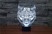 Wolf head,Personalized 3D Illusion Smart APP Control 3D Illusion Night Light Bluetooth,Music,7&16M Color Mobile App