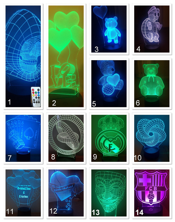Love Heart Shape with Cupid's Arrow 3D Illusion Smart APP Control 3D Illusion Night Light Bluetooth,Music,7&16M Color Mobile App