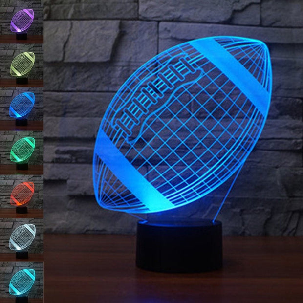 American Personalized football ball, 3D Illusion Smart APP Control 3D Illusion Night Light Bluetooth,Music,7&16M Color Mobile App,Made in UK