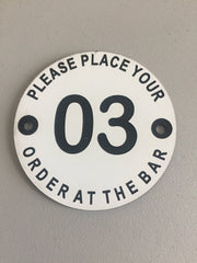 Engraved, Please Place your order,Table Numbers, Hotels, Restaurants, Pubs, Clubs