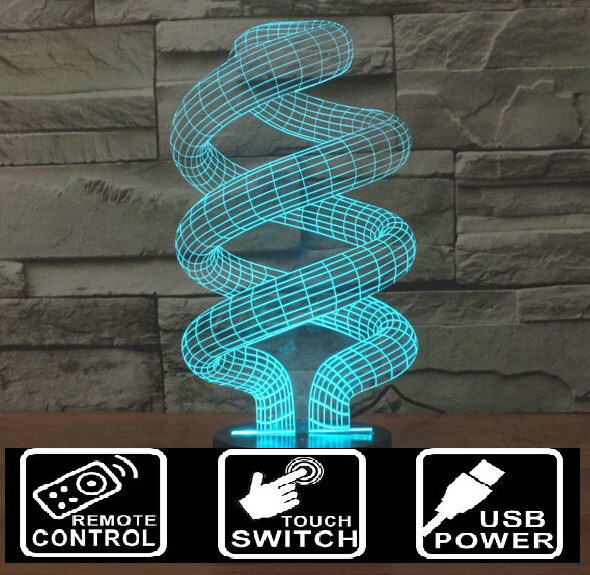 Spiral bulb optical 3D Illusion ,Personalized 3D Illusion Smart APP Control 3D Illusion Night Light Bluetooth,Music,7&16M Color Mobile App