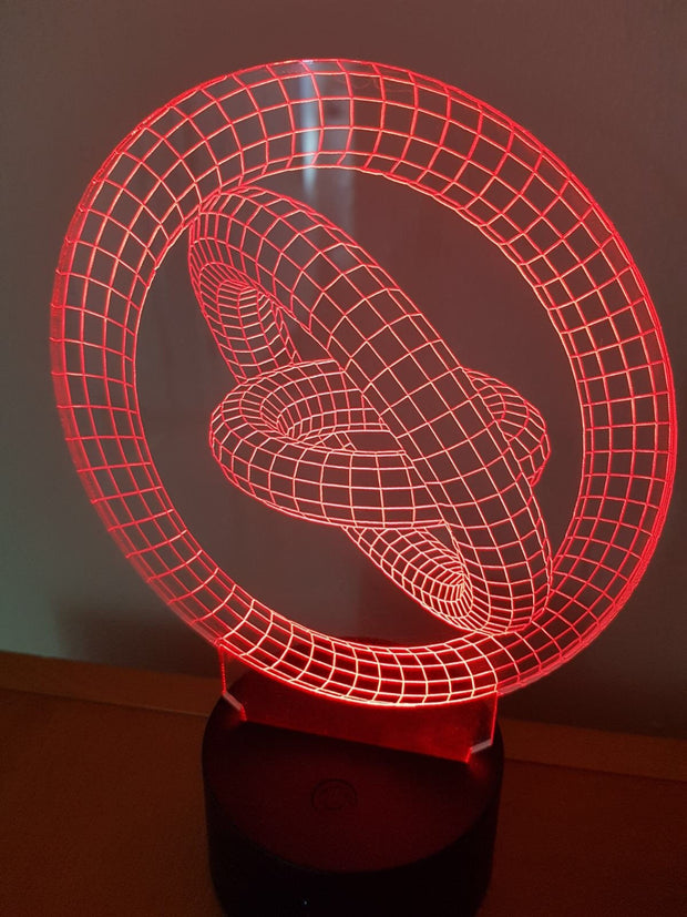 3 Kreise LED-Lampe, personalisierte 3D-Illusion, 15 Farben wechselnde LED-Lampe mit Fernbedienung, handgefertigte Produkte, geätzt in Großbritannien,