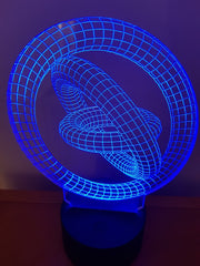 3 Kreise LED-Lampe, personalisierte 3D-Illusion, 15 Farben wechselnde LED-Lampe mit Fernbedienung, handgefertigte Produkte, geätzt in Großbritannien,