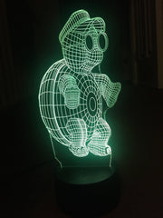 Turtle,Personalized 3D Illusion Smart APP Control 3D Illusion Night Light Bluetooth,Music,7&16M Color Mobile App Handmade in UK