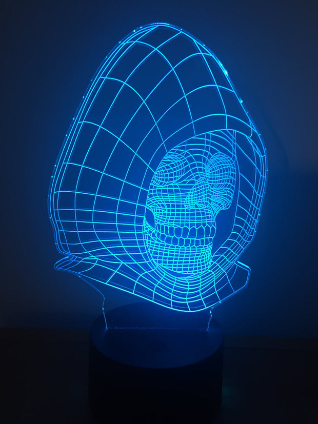 Skull with hoodies,Smart APP Control 3D Optical Illusion Night Light Bluetooth,Music,7&16M Color Mobile App,Can be personalised