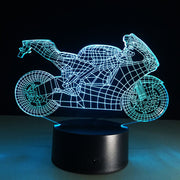 Motorcycles, Street Motorcycles Personalized 3D Illusion Smart APP Control 3D Illusion Night Light Bluetooth,Music,7&16M Color Mobile App,