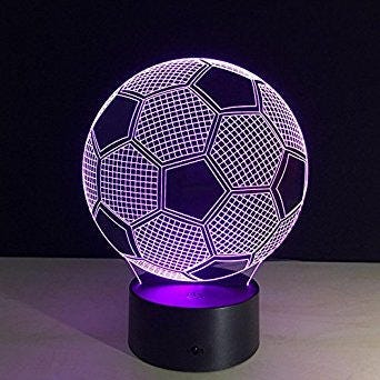 Soccer ball ,Personalized 3D Illusion Smart APP Control 3D Illusion Night Light Bluetooth,Music,7&16M Color Mobile App,made in UK