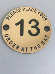 15 X Engraved, Please Place your order,Table Numbers, Hotels, Restaurants, Pubs, Clubs