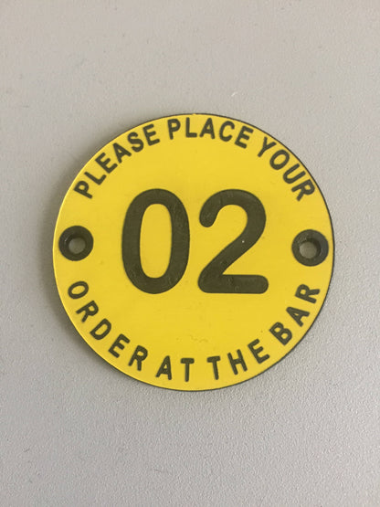 10 X Engraved, Please Place your order 60 mm,Table Numbers, Hotels, Restaurants, Pubs, Clubs
