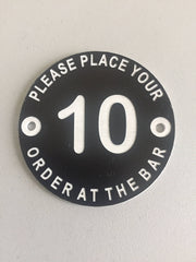 Engraved, Please Place your order,Table Numbers, Hotels, Restaurants, Pubs, Clubs