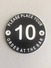 50 X Engraved, Please Place your order,Table Numbers, Hotels, Restaurants, Pubs, Clubs