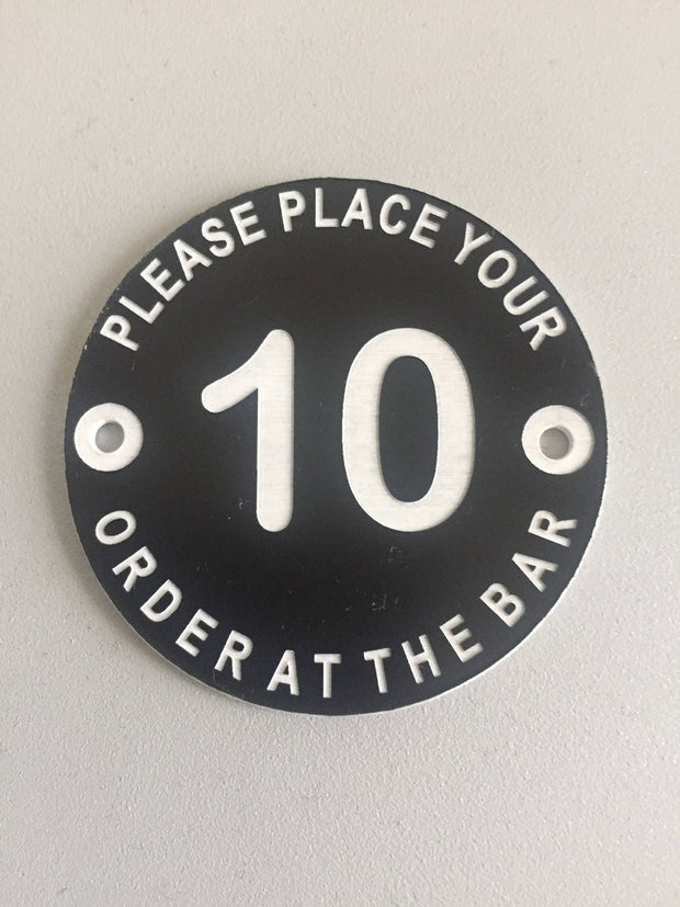 15 X Engraved, Please Place your order,Table Numbers, Hotels, Restaurants, Pubs, Clubs