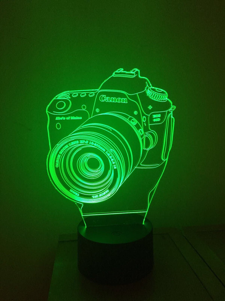 Canon Camera Lamp Personalized 3D Illusion Smart APP Control 3D Illusion Night Light Bluetooth,Music,7&16M Color Mobile App Handmade in UK