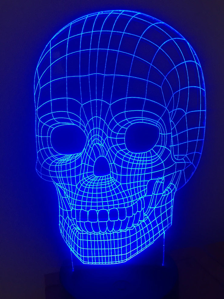 Skull Head Smart APP Control 3D Illusion Night Light Bluetooth,Music,7&16M Color Mobile App,Can be personalised ,Made in UK