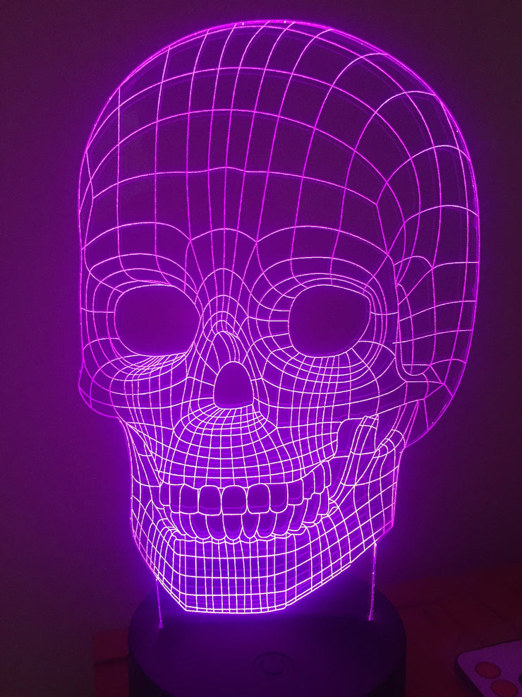 Skull Head Smart APP Control 3D Illusion Night Light Bluetooth,Music,7&16M Color Mobile App,Can be personalised ,Made in UK