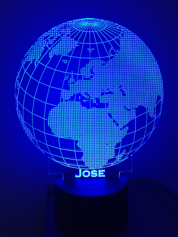 Word globe,Personalized 3D Illusion Smart APP Control 3D Illusion Night Light Bluetooth,Music,7&16M Color Mobile App,Made in UK