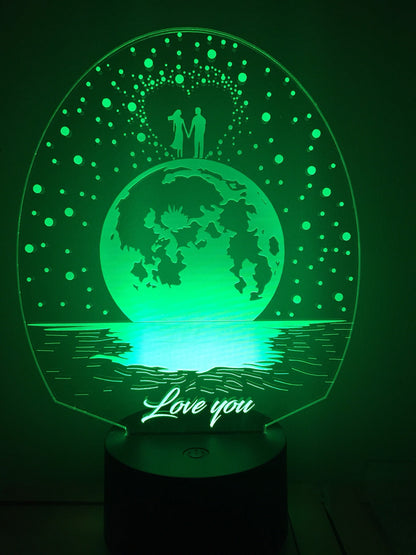 Love you Personalized 3D Illusion Smart APP Control 3D Illusion Night Light Bluetooth,Music,7&16M Color Mobile App