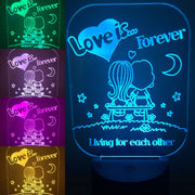 Love is Forever Personalized 3D Illusion Smart APP Control 3D Illusion Night Light Bluetooth,Music,7&16M Color Mobile App,Made in UK