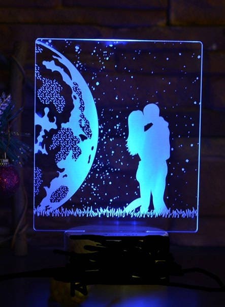 Lovers,Personalized 3D Illusion Smart APP Control 3D Illusion Night Light Bluetooth,Music,7&16M Color Mobile App,Made in UK