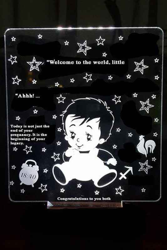 It's a boy,Personalized 3D Illusion Smart APP Control 3D Illusion Night Light Bluetooth,Music,7&16M Color Mobile App,Made in UK